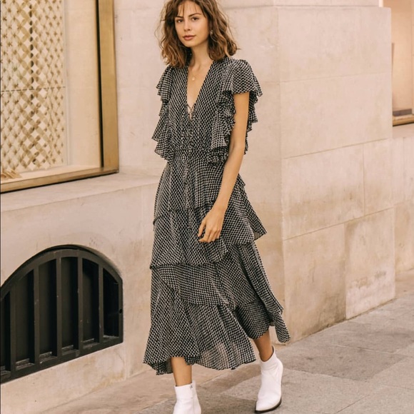 shona joy salinger ruffle mini dress